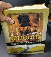 Capa de Antigo Testamento Poliglota Hebraico Grego Português Inglês, Luiz Sayão, Sociedade Bíblica do Brasil / Vida Nova - Obra rara | em ótimo estado